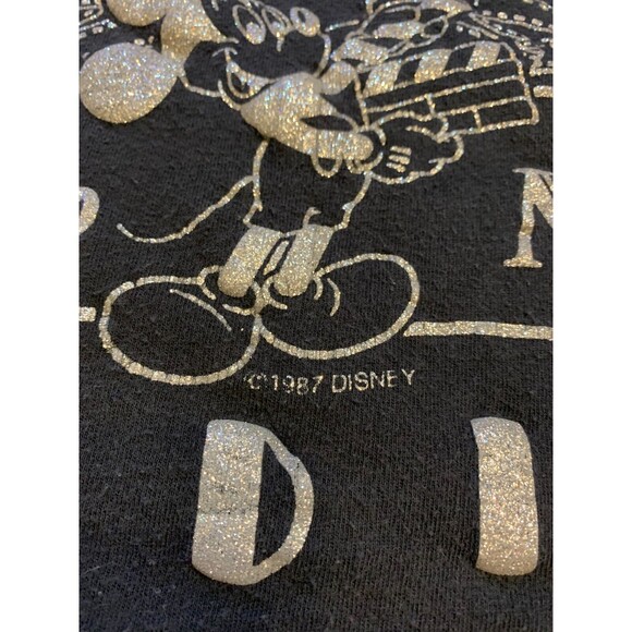 Disney MGM Studios 1987 Diamond Dust Black Cropped T-Shirt One Size Unisex USA - Picture 5 of 8